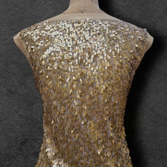 Laundry by Shelli Segal L.A Gold  All Sequin Shift Dress, Size 2 - Picture 5 of 8